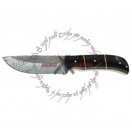 REBEL WOLF MAGNUM WALLOP DAMASCUS STEEL EXTRA THICK BOWIE KNIFE